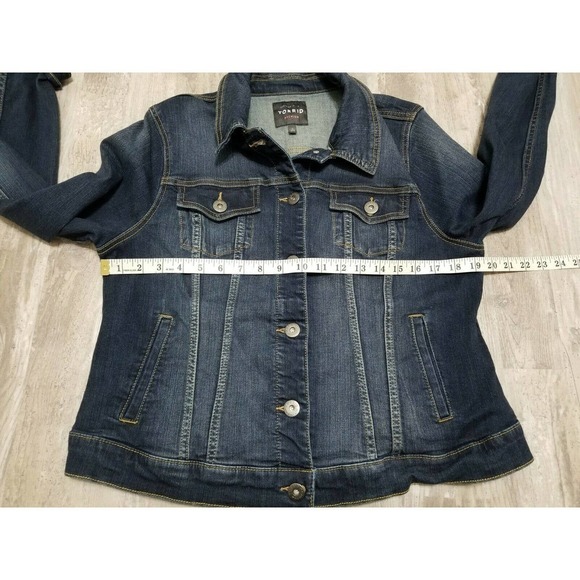 Torrid Premium Denim Jacket Stretch Long Sleeve Button Down Women's Size 0 - Picture 6 of 8